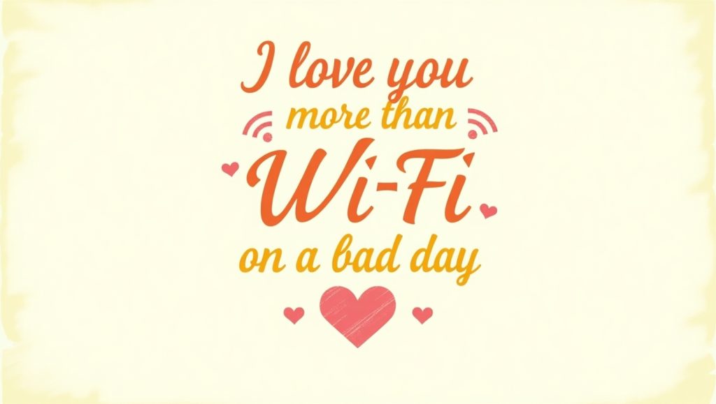 I love you more than Wi-Fi on a bad day