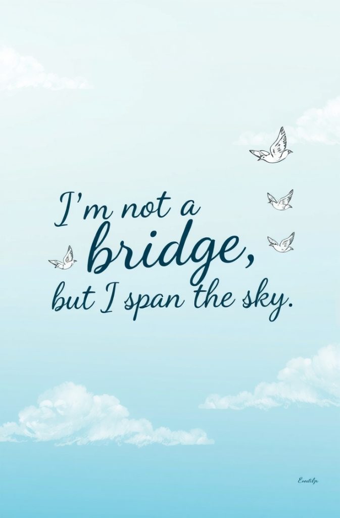 I’m not a bridge, but I span the sky