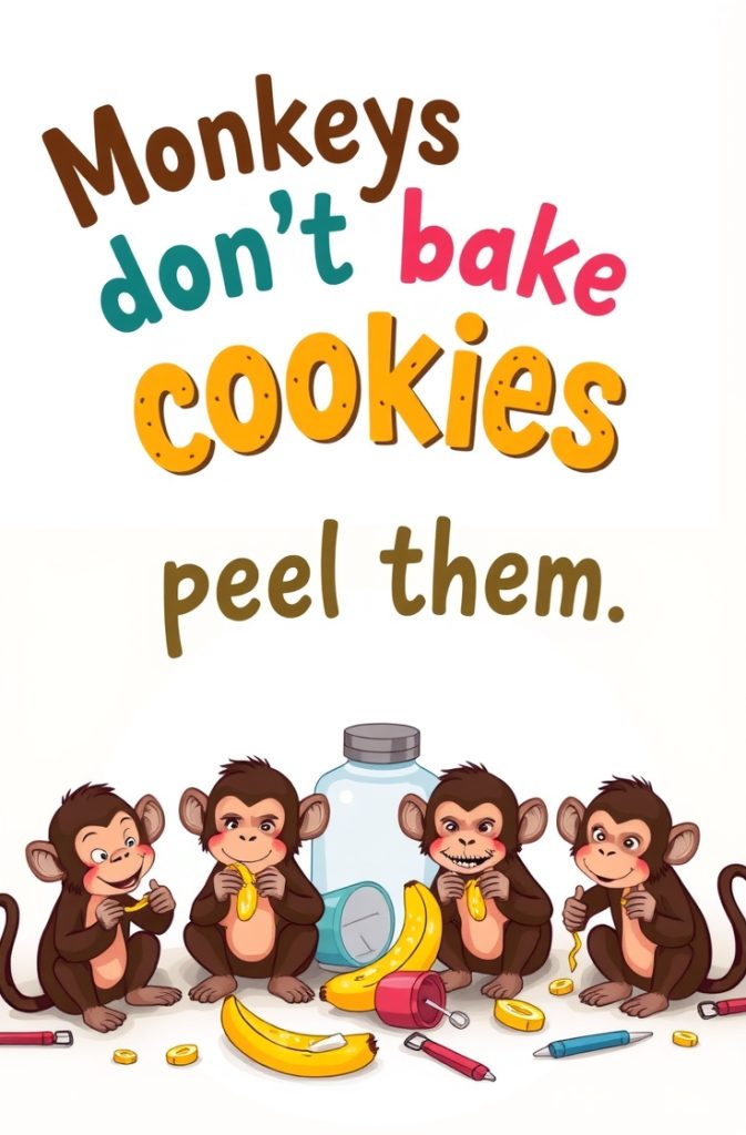 Monkeys don’t bake cookies they peel them