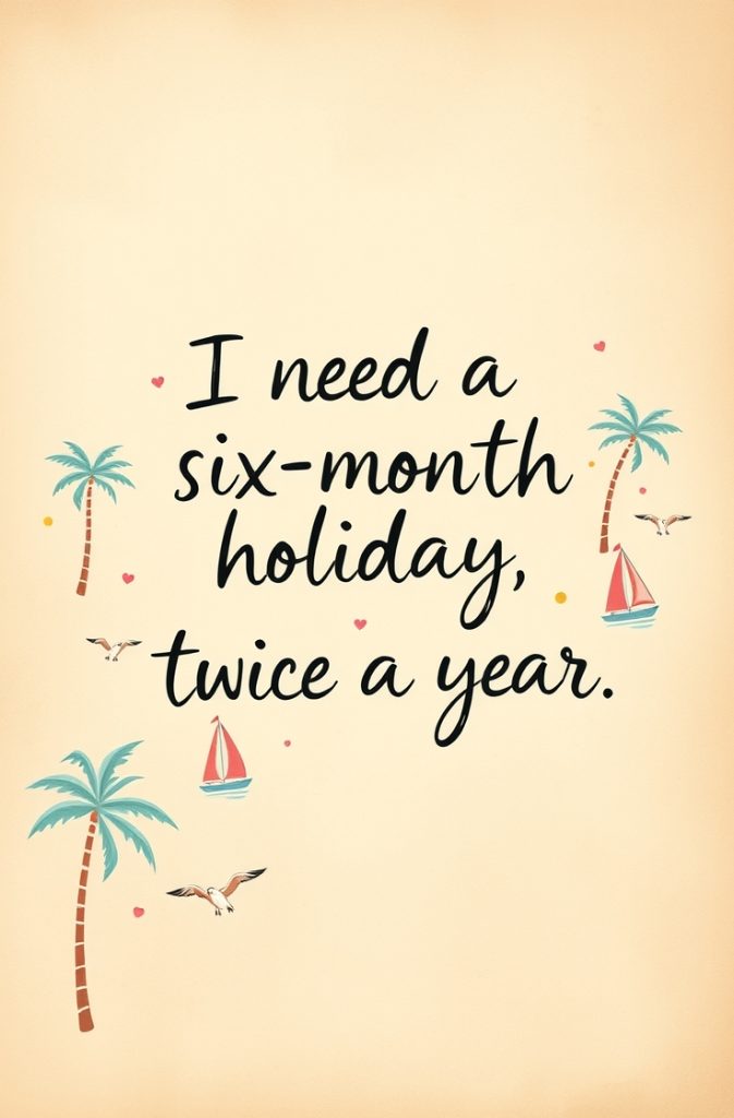 I need a six-month holiday, twice a year