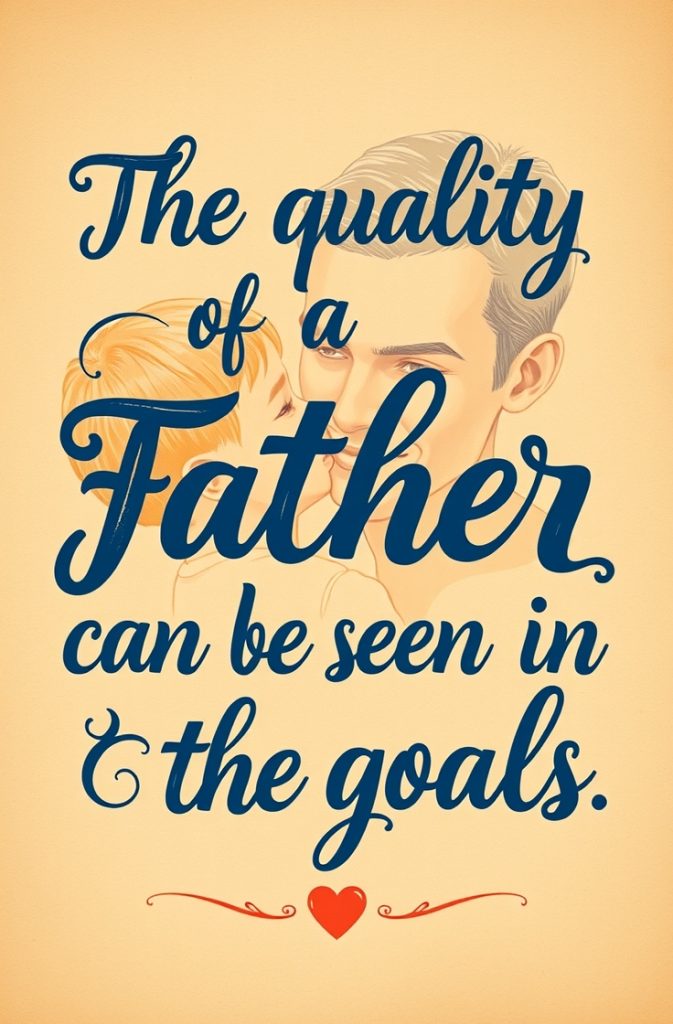 The quality of a father can be seen in the goals